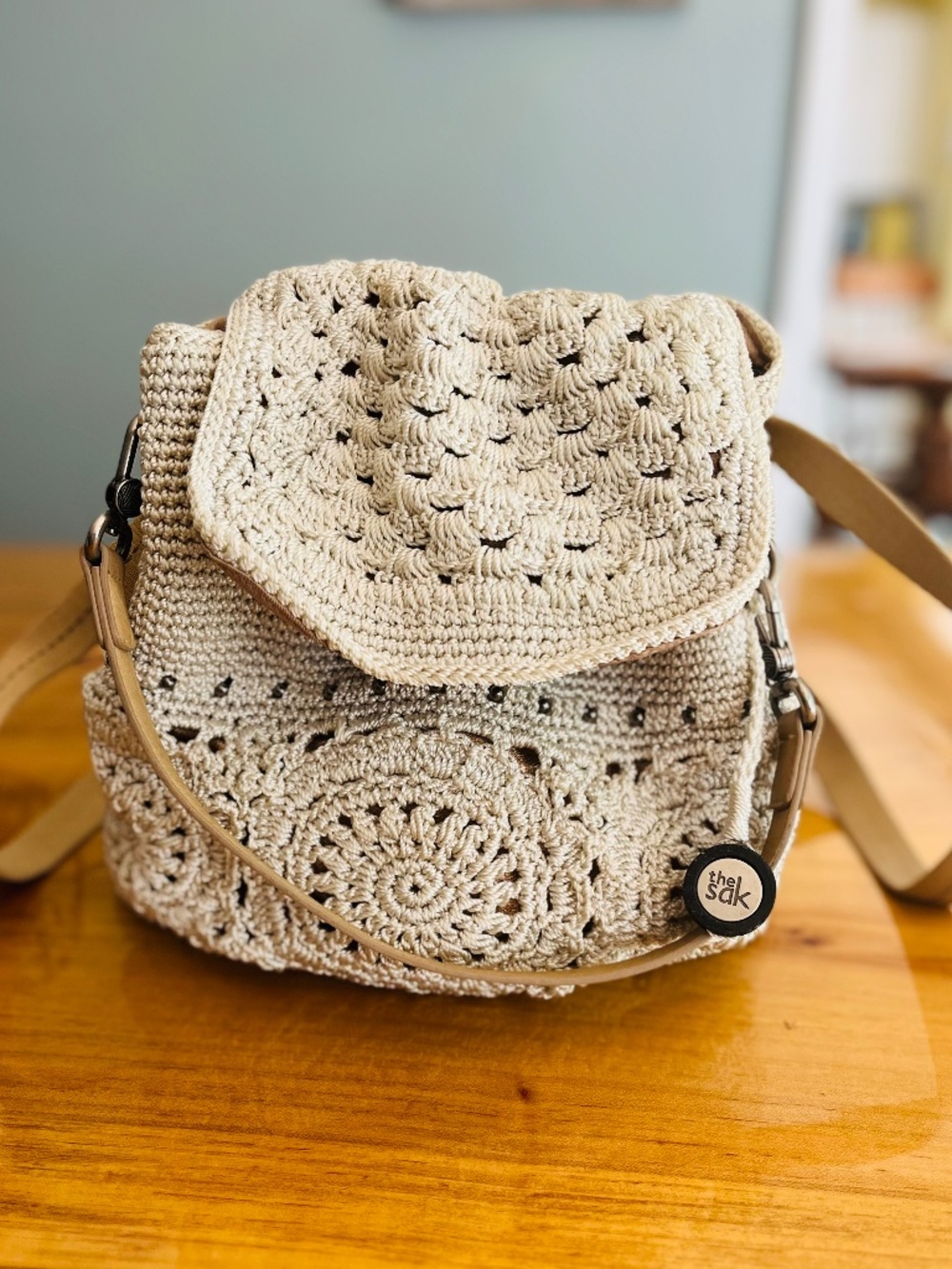 The Sak Sayulita Crochet Backpack